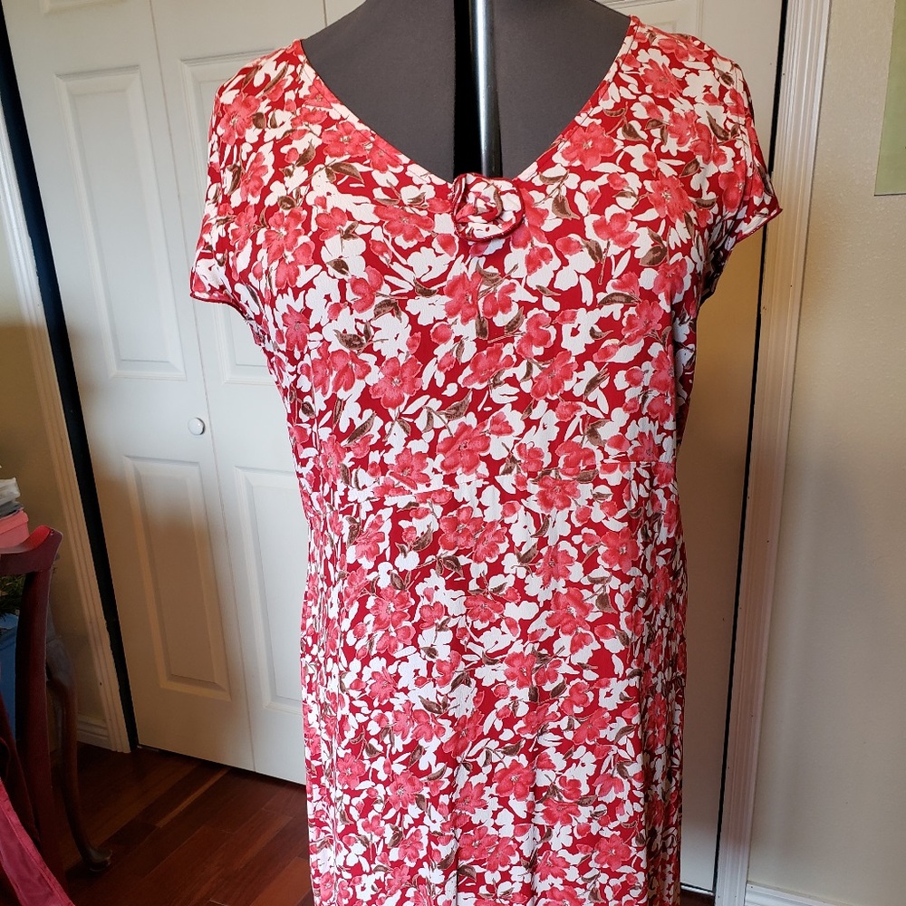 Sareet brand red, white, pink summer dress